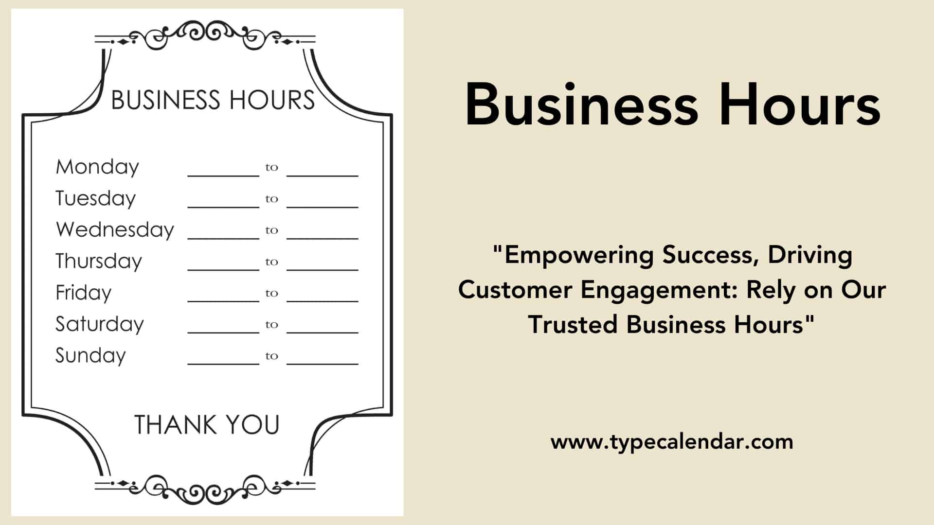 free printable business hours templates [pdf, word, excel]